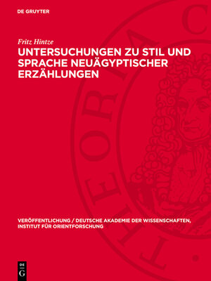 cover image of Untersuchungen zu Stil und Sprache neuägyptischer Erzählungen